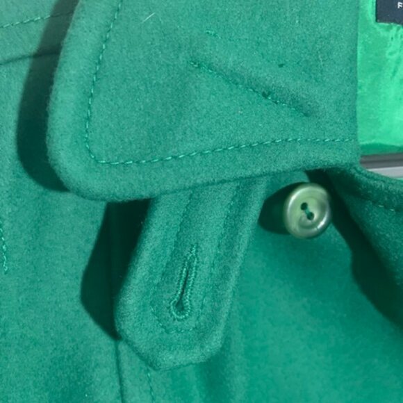 French Connection Women's Wool Blend Green Mid Length Stylish Peacoat - Size 10 - Picture 6 of 12